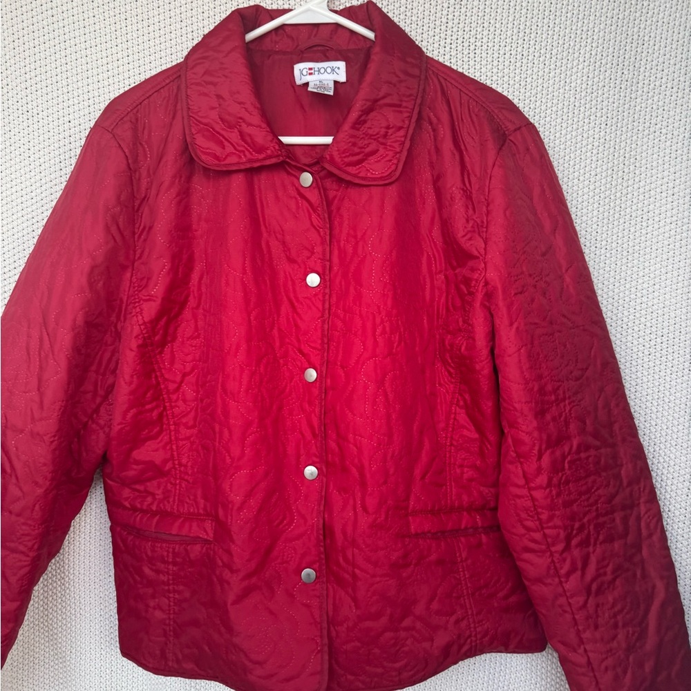 Chic Red Quilted Puffer Jacket - image 2